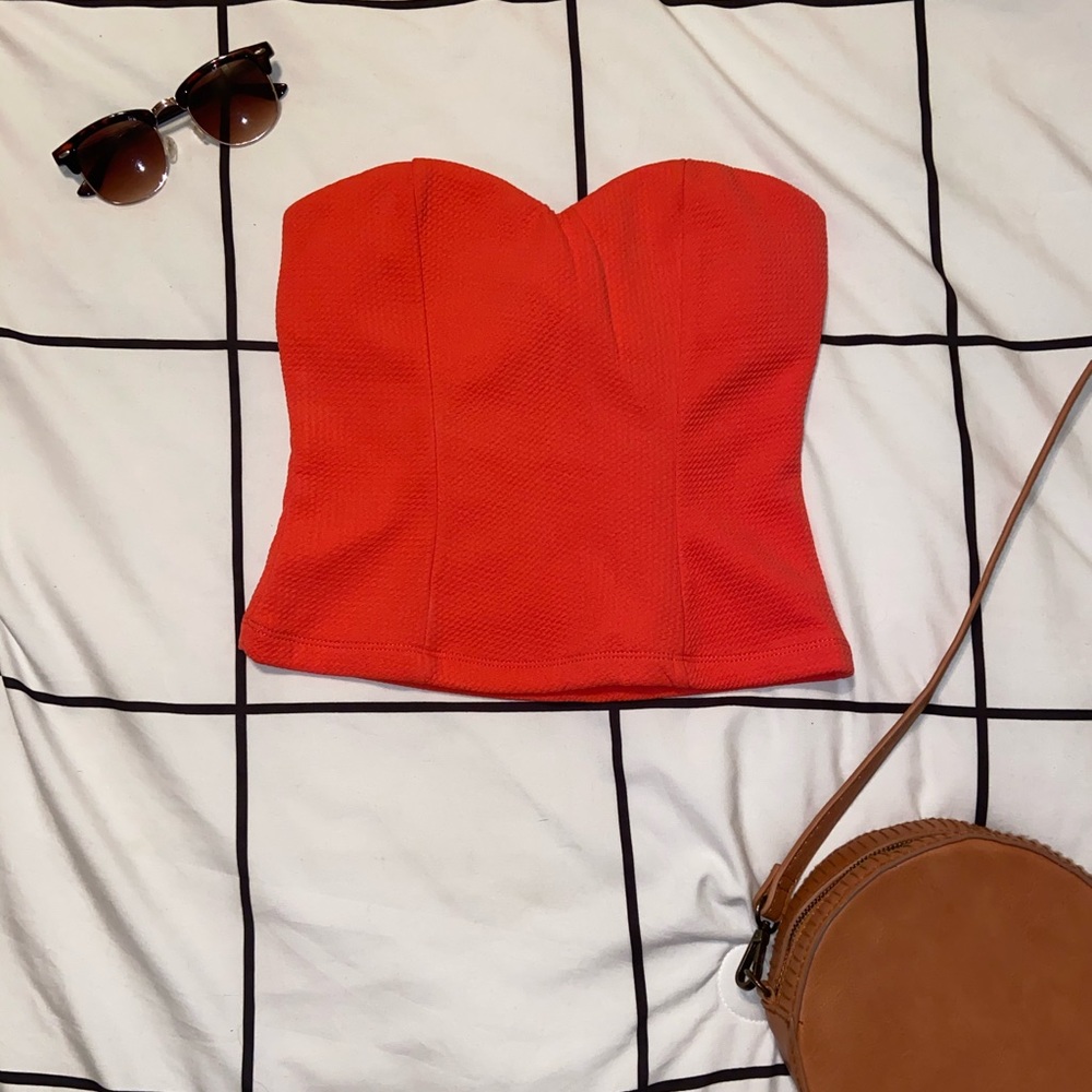FOREVER 21 Coral Pink Padded Tube Top